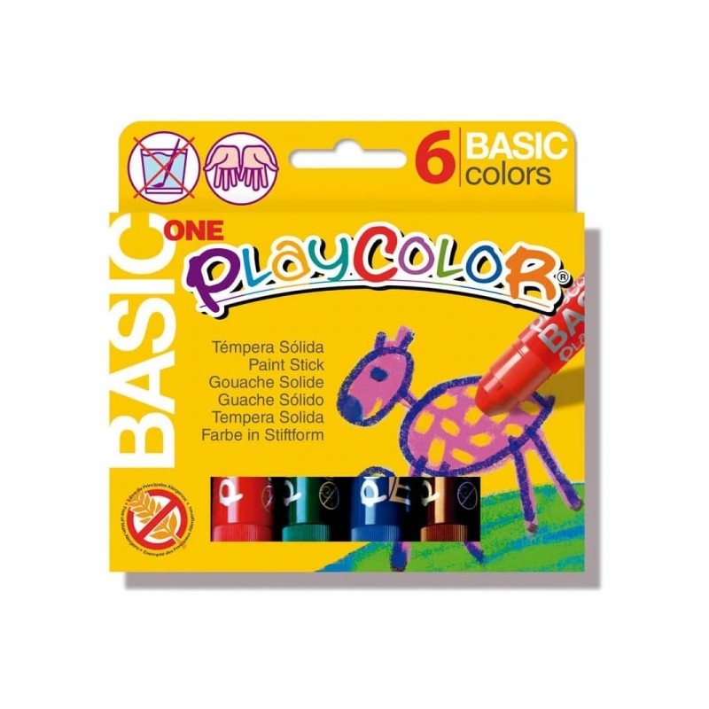 PlayColor Basic Un paquet de 6 couleurs unies - Elles ne froissent pas le papier - Elles n'ont pas besoin d'eau - Spéciales