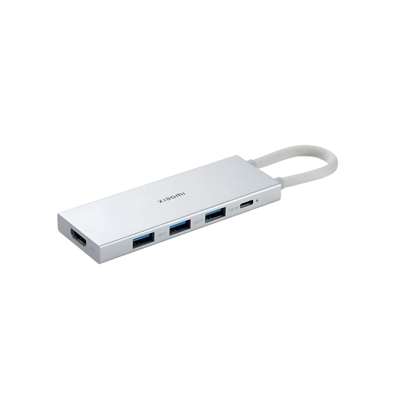 Hub USB-C Xiaomi 5 en 1 avec 3x USB-A 3.0, 1x USB-C Charge rapide jusqu'à 100W, 1x HDMI - Boîtier en aluminium