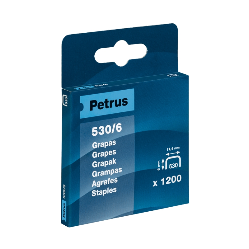 Petrus Boite de 1200 Agrafes Cuivre 530/6 pour Cloueuse - Goupille 6mm