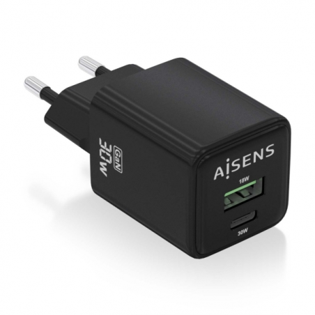 ✅ Aisens Gan USB-C Chargeur 30W - Haute efficacité énergétique - Technologie AI pour une charge rapide - Mult en stock
