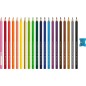 Faber-Castell Jumbo Junior Lot de 20 crayons de couleur triangulaires + taille-crayon - Mine incassable - Lavables - Couleurs