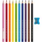 Faber-Castell Jumbo Junior Lot de 10 crayons de couleur triangulaires + taille-crayon - Mine incassable - Lavable - Couleurs