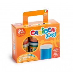 ✅ Carioca Tempera Baby Lot de 6 pots de peinture au doigt 2+ – Lavables – Non toxiques – Sans odeur – Cr en stock