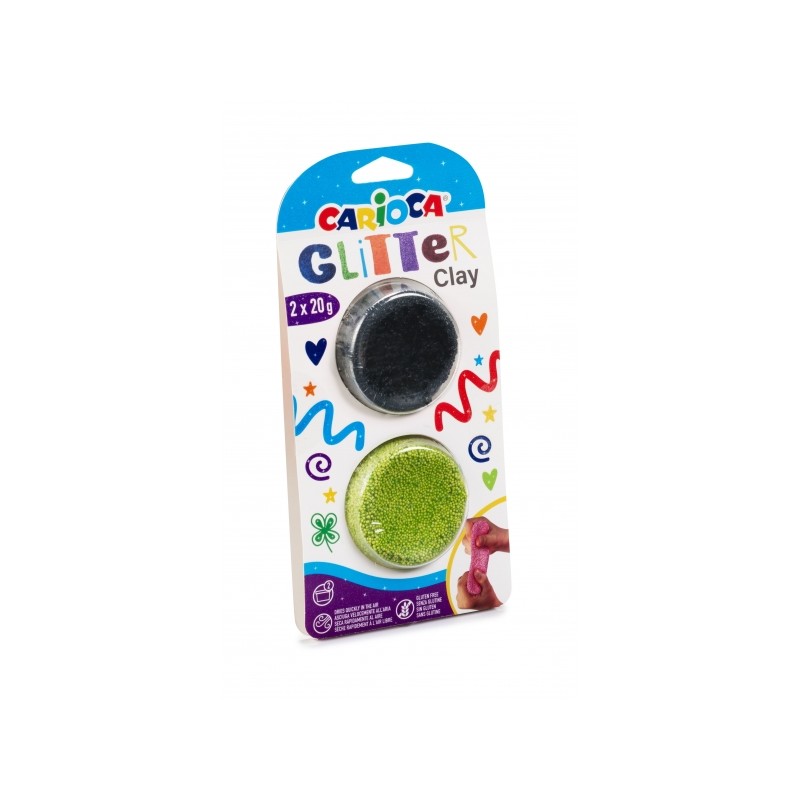 Carioca Pack de 8 Pâtes à Mouler Paillettes - Super Légères - Élastique et Malléable - Effet Pailleté - Sèche à l'Air - Parfait