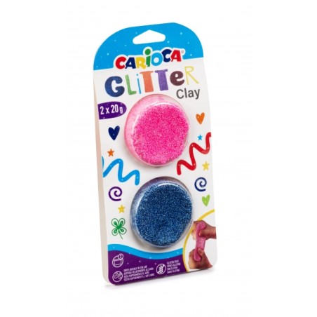 Carioca Pack de 8 Pâtes à Mouler Paillettes - Super Légères - Élastique et Malléable - Effet Pailleté - Sèche à l'Air - Parfait