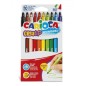 Carioca Creatip Pack de 10 Marqueurs - Encre Super Lavable - Pointe Moyenne à Double Trait - Pointe Verrouillée et Capuchon