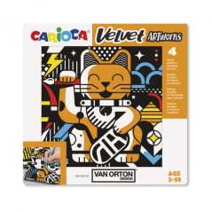 ✅ Carioca Velvet Pack Van Orton Art Pack de 4 illustrations en velours à colorier - Texture douce - Développe en stock
