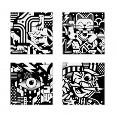 Carioca Velvet Pack Van Orton Art Pack de 4 illustrations en velours à colorier - Texture douce - Développe la dextérité et la