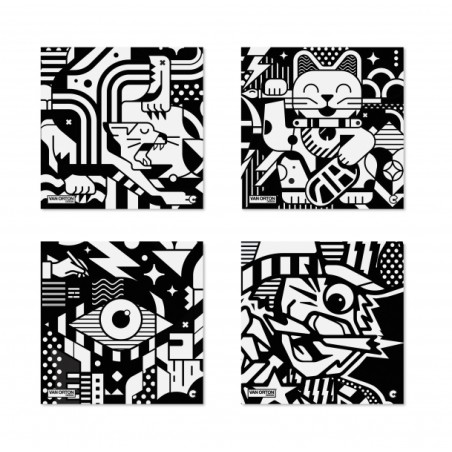 Carioca Velvet Pack Van Orton Art Pack de 4 illustrations en velours à colorier - Texture douce - Développe la dextérité et la