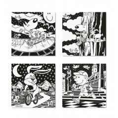 Carioca Pack de 4 Illustrations en Velours à Colorier - Texture Douce - Développe la Dextérité et la Créativité - Collaboration