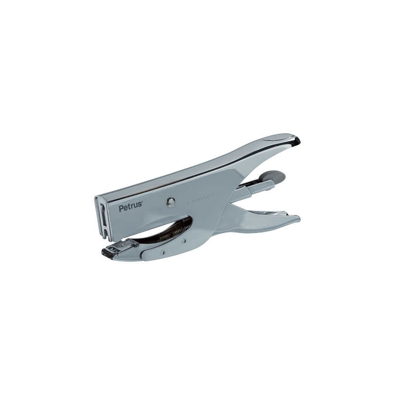 Pince Agrafeuse Petrus 222 - Jusqu'à 40 Feuilles - Agrafage Fermé et Ouvert - Design Ergonomique - Couleur Chrome
