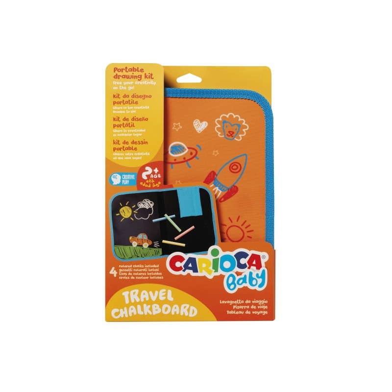 Carioca Kit de Dessin Portable pour Enfants - à partir de 24 Mois - Parfait pour Jouer à l'extérieur de la Maison - Format A4
