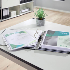 ✅ Esselte Standard A4 Manchons à Soufflet PVC Lisse Multi-trou-11 - Capacité 200 Feuilles - Transparent (170 M en stock