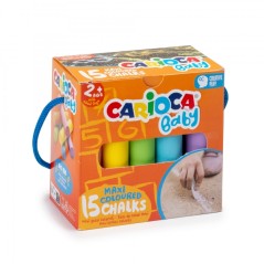 ✅ Carioca Maxi Multicolor Baby Craies Lot de 15 craies - Sans poussière - Certifiées à partir de 24 mois - Co en stock