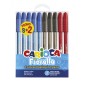 Stylos bille couleur Carioca Fiorella x10 - Corps fluo transparent

