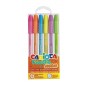 Stylos bille fluo multicolores Carioca Fiorella - Lot de 6