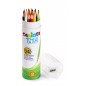 Carioca Tita Lot de 24 crayons en résine - Corps hexagonal - Couleurs vives et lavables - Écriture douce - Taille-crayon inclus