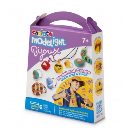 ✅ Pack de Création de Bijoux Carioca Modelight Bijoux - Pâte Super Légère et Élastique - Sans Gluten - Séc en stock