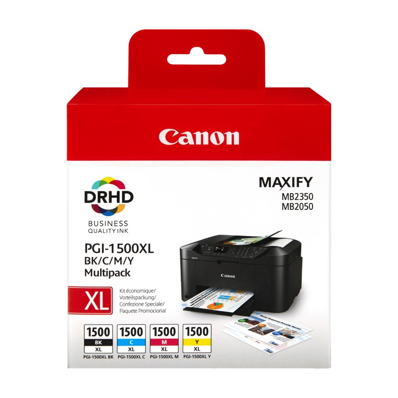Canon MultiPack PGI-1500 XL multi (9182B004) Noir / Cyan / Magenta / Jaune
