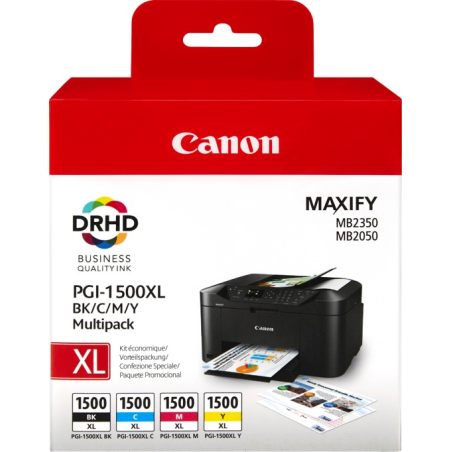 ✅ Canon MultiPack PGI-1500 XL multi (9182B004) Noir / Cyan / Magenta / Jaune couleur pack en stock