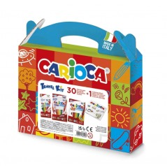 ✅ Carioca Kit de voyage Mallette en plastique - 6 marqueurs à pointe maxi - 12 marqueurs à pointe fine - 12 ma en stock