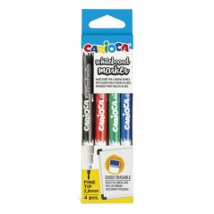 ✅ Carioca Pack de 4 Marqueurs Tableau Blanc Pointe Fine - Séchage Rapide - S'efface Facilement - Pointe Ø 2,8 en stock