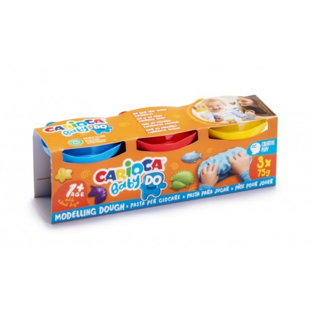 ✅ Carioca Baby Do Pack de 3 Pâtes à Modeler - Super Légères - Elastiques - Malléables - Idéales pour les p en stock