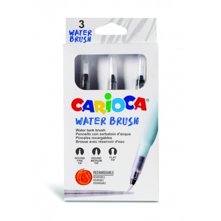 ✅ Carioca Lot de 3 brosses à eau rechargeables - Réservoir facile à remplir - Parfait pour l'école - 3 taill en stock