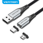 Câble Vention CQMHD USB-A 2.0 vers Micro-B et USB-C magnétique - Connecteurs interchangeables - Transfert 480 Mb/s - Couleur