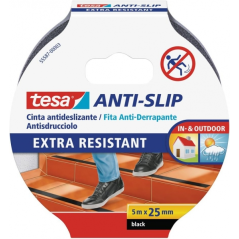 ✅ Tesa Ruban Adhésif Antidérapant 25mm x 5m - Extrêmement Solide et Durable - Très Forte Adhérence - Se Dé en stock