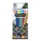 Carioca Metallic Lot de 12 Crayons Métalliques Hexagonaux - Couleurs couvrantes - Idéal pour les surfaces sombres - Mine