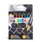 Carioca Metallic Pack de 8 Cires Métallisées - Corps Maxi Triangulaire - Couleurs Couvrantes pour Surfaces Foncées - Facile à