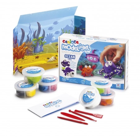 ✅ Carioca Modelight Maxiplaybox Ocean Pack de pâte à modeler - Super légère - Élastique - Malléable - Sans en stock