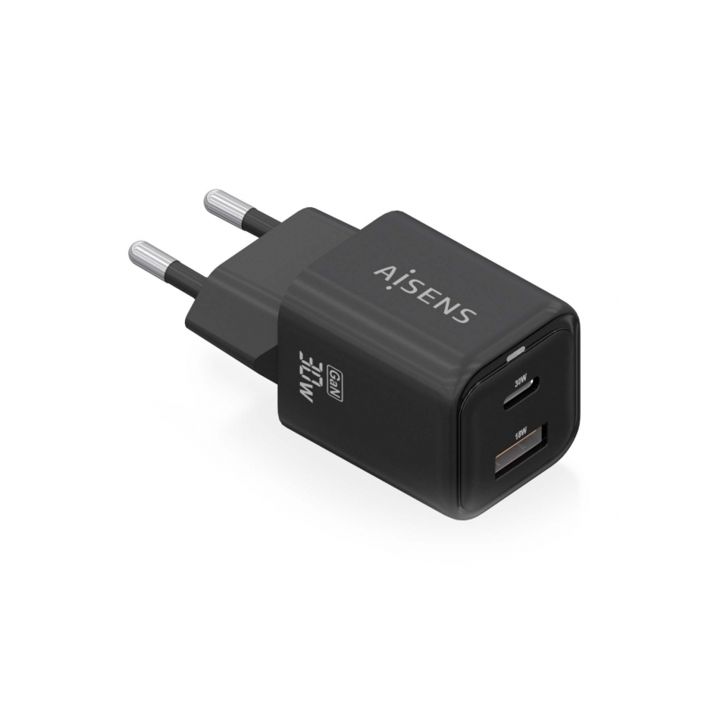 Aisens Gan USB-C Chargeur 30W - Haute efficacité énergétique - Technologie AI pour une charge rapide - Multiples protections de