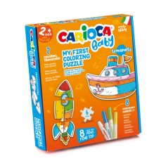 ✅ Carioca Puzzle à colorier Transports Baby 2+ Pack de puzzles pour enfants - 2 transports 3 pièces - 2 transp en stock