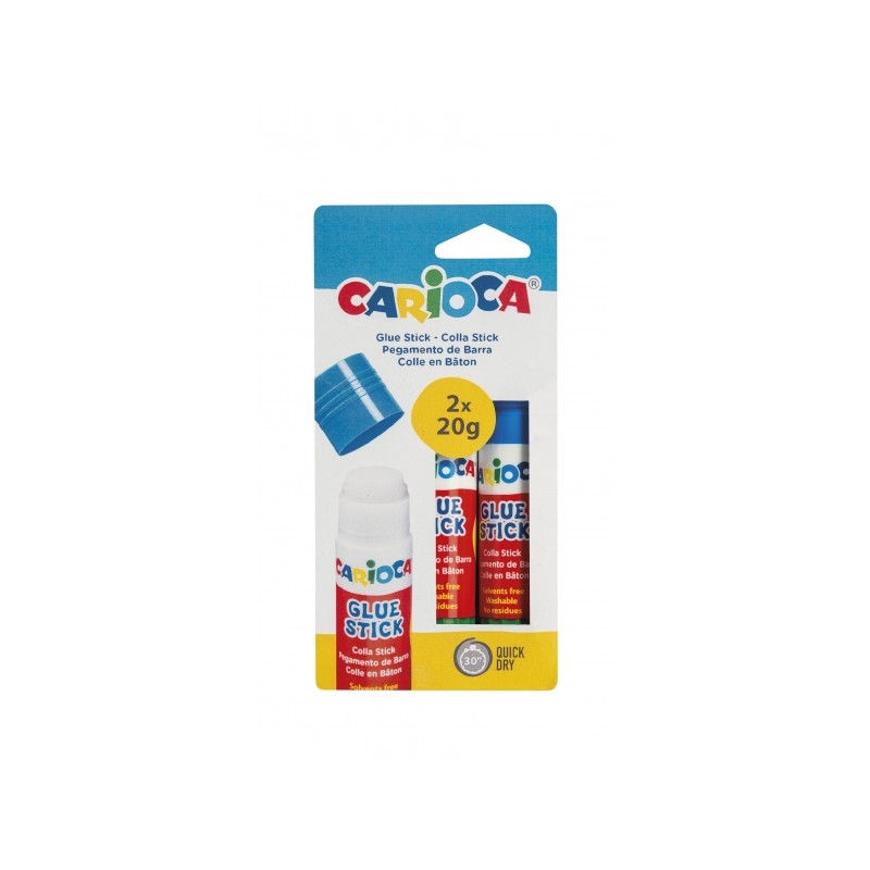 Carioca Pack de 2 Bâtons Colles - Idéal pour la Maison, l'École et le Bureau - Colle Papier, Photos et Tissus - Sans Solvant