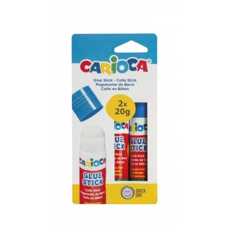 ✅ Carioca Pack de 2 Bâtons Colles - Idéal pour la Maison, l'École et le Bureau - Colle Papier, Photos et Tiss en stock