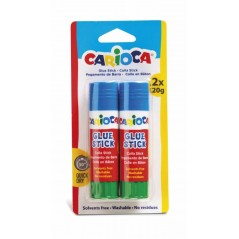 Carioca Pack de 2 Bâtons Colles - Idéal pour la Maison, l'École et le Bureau - Colle Papier, Photos et Tissus - Sans Solvant