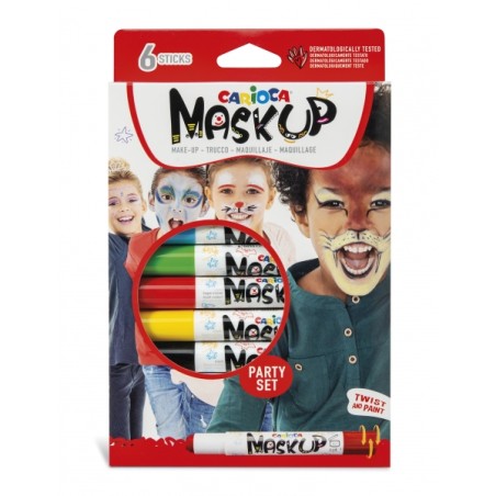 ✅ Carioca Mask Up Lot de 6 bâtons de couleurs de peau – Couleurs vives – Lavable – À base d'eau – Comp en stock