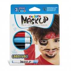 ✅ Carioca Mask Up Pack de 3 couleurs de peau Carnival Stick - Couleurs vives - Lavable - À base d'eau - Compren en stock