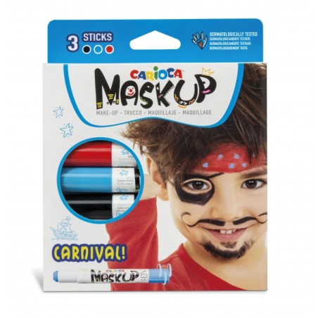 ✅ Carioca Mask Up Pack de 3 couleurs de peau Carnival Stick - Couleurs vives - Lavable - À base d'eau - Compren en stock