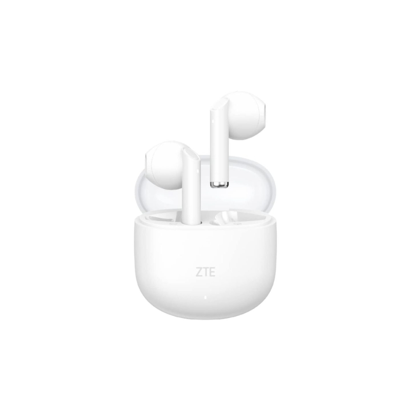 Écouteurs sans fil ZTE Buds 2 - Bluetooth 5.3 - Autonomie de 25 h - Résistance à l'eau IPX4 - Blanc