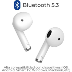 Écouteurs sans fil ZTE Buds 2 - Bluetooth 5.3 - Autonomie de 25 h - Résistance à l'eau IPX4 - Blanc
