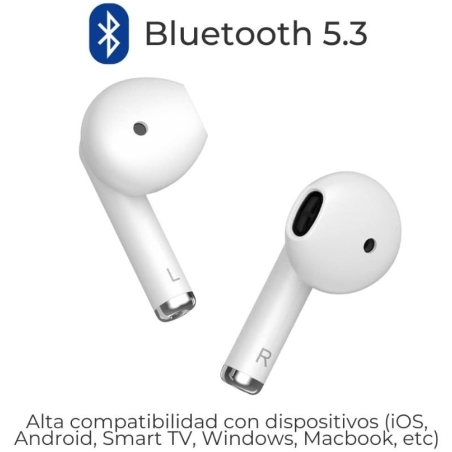 Écouteurs sans fil ZTE Buds 2 - Bluetooth 5.3 - Autonomie de 25 h - Résistance à l'eau IPX4 - Blanc
