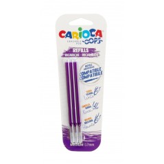 ✅ Carioca Oops Blister 3 Recharges pour Stylo Effaçable - Encre Thermo-Sensible - Pointe 0,7 mm - Recharges com en stock