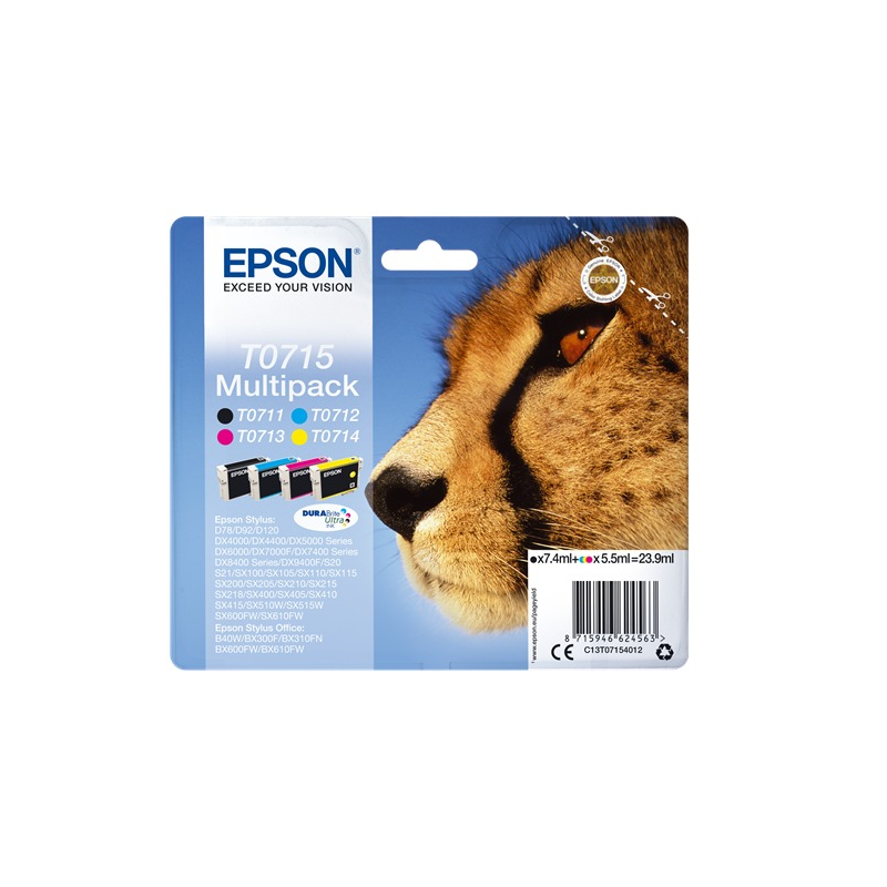 Epson MultiPack T0715, 4 cartouches Epson MultiPack T0715, 4 cartouches