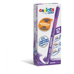 ✅ LOT de 12 Stylos Effaçables Carioca Oops - Encre Violette Thermosensible - Grip Triangulaire Ergonomique - Po en stock