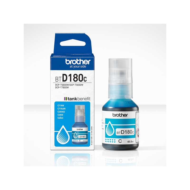 Brother BTD180C — bouteille d'encre cyan pour cartouche de marque