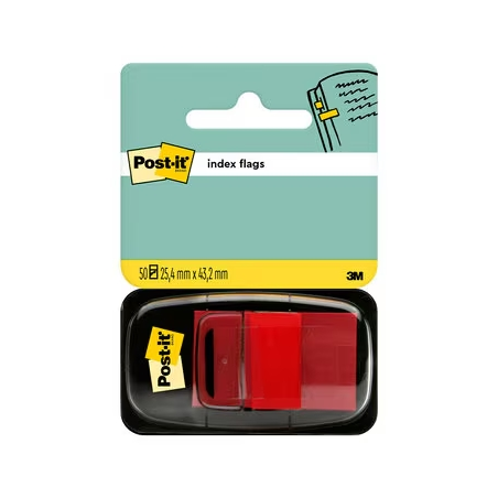 ✅ Distributeur d'index Pos-it avec 50 marqueurs repositionnables 25,4 x 43,2 mm - Adhérence ferme - Pour marque en stock