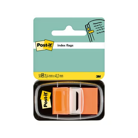✅ Distributeur d'index Pos-it avec 50 marqueurs repositionnables 25,4 x 43,2 mm - Adhérence ferme - Pour marque en stock